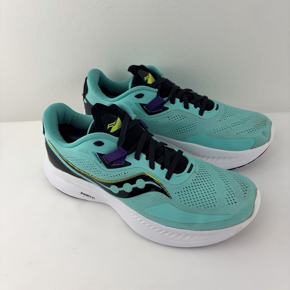 Saucony Ride 15 Women's Running Shoes Aquaโ Purple PWRRUN Size 9 Road Run